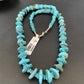 Navajo Pearl Graduated Sterling Silver Necklace with Natural Blue Turquoise | Authentic Native American | 22" | 10460
