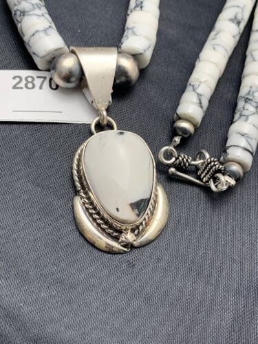 Navajo Purple Sugilite Howlite Bead Necklace | Sterling Silver | 22" | Authentic Native American Handmade | 2870