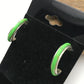 Native American Sterling Silver Green Gaspeite Earrings | 0.8" | 1412