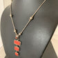 Native American Old Pawn Apple Coral Necklace | Sterling Silver | 19" | 2187