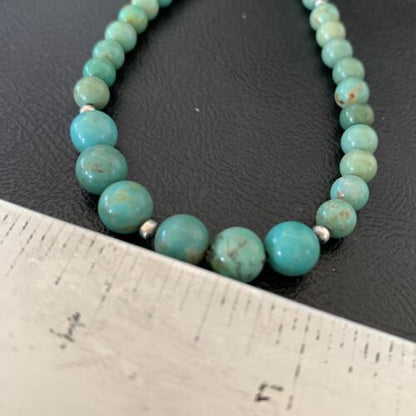 Navajo Royston Green Turquoise Shell Heishi Necklace | Sterling Silver | 23" | Authentic Native American Handmade | 10918