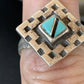 Native American Women's Navajo Blue Kingman Turquoise Inlay Ring | Sz 7 | 13173