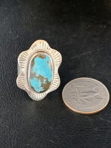 Southwestern Navajo Blue Kingman Turquoise Ring | Sterling Silver | Sz 6 | 13784