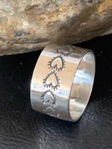 Native American XL Men's Band | Navajo Stamped Sterling Silver Ring | Sz 12 | 1506