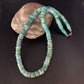 Native American Green Turquoise Heishi Bead Necklace | 12mm | Sterling Silver | Handmade | 22" | 13570