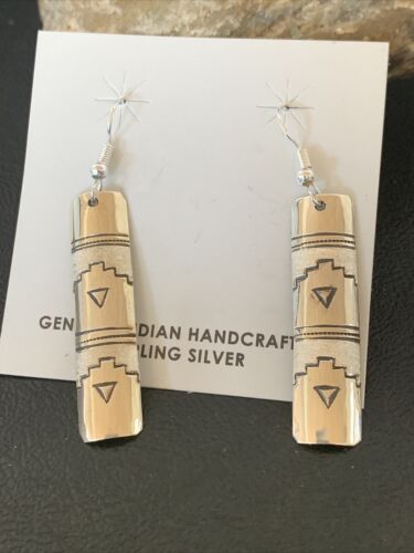 Navajo Stamped Sterling Silver Earrings Set | Authentic Native American Handmade | 11623