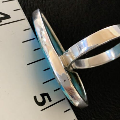 Navajo Blue Kingman Turquoise Ring | Sterling Silver | Sz 8 | Authentic Native American Handmade | 12788