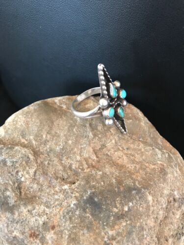 Navajo Turquoise Multi-Stone Ring | Authentic Native American Sterling Silver | Sz 7.5 | 8206 - Masha USA
