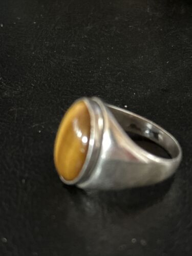 Native American Coffee Tiger's Eye Ring | Sterling Silver | Sz 9 | 14269