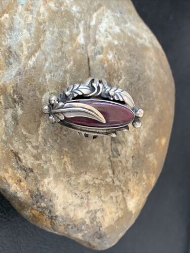 Navajo Purple Spiny Oyster Ring | Sterling Silver | Sz 6 | Authentic Native American Handmade | 3478