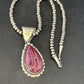Navajo Purple Spiny Oyster Pendant | Sterling Silver | 2.75" | Authentic Native American Handmade | 14508