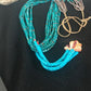 Men's Turquoise Bead 9 Strand Navajo Pearls Necklace | Sterling Silver | Native American Handmade | 8451