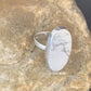 Native American Women's Navajo White Howlite Ring | Sterling Silver | Sz 8 | 11605