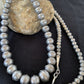 Navajo Pearls Sterling Silver Necklace | Hand-Stamped Bench Beads | 36" | Southwestern | 93336