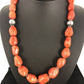 Navajo Apple Coral Sponge Bead Necklace | Sterling Silver | Authentic Native American Handmade | 22" | 8526