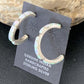 Navajo White Opal Inlay Hoop Earrings | Sterling Silver | 1" | Authentic Native American Handmade | 12128
