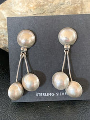 Native American Old Pawn Dangle Earrings | Sterling Silver | 1.5" | 12983