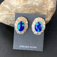 Native American Women's Blue Azurite Nugget Earrings | Sterling Silver | 13016