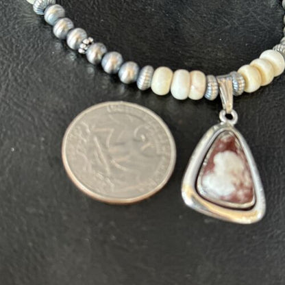 Navajo Wild Horse Turquoise Necklace Pendant | Sterling Silver | Authentic Native American Handmade | 14611
