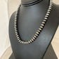 Navajo Pearl Rondelle Necklace | Sterling Silver Beads | Handmade | 17" | 2156