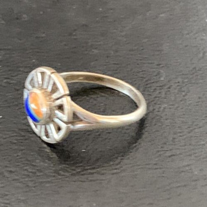 Southwestern Women's Navajo Blue Turquoise Spiny Lapis Inlay Ring | Sz 6 | 11184 - Masha USA