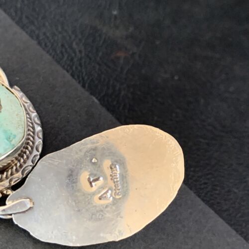 Navajo Blue Dry Creek Turquoise Post Dangle Earrings | Sterling Silver | Authentic Native American Handmade | 13880