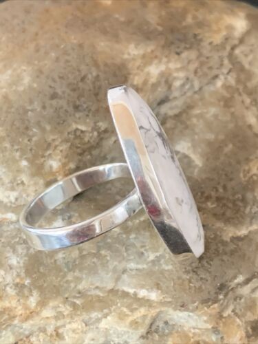 Southwestern Women's Navajo White Howlite Ring | Sterling Silver | Sz 9.5 | 11608