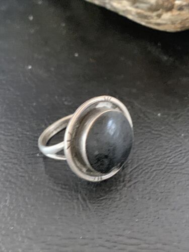 Native American Design Black Onyx Pinky Ring | Sterling Silver | Sz 3.5 | 10799