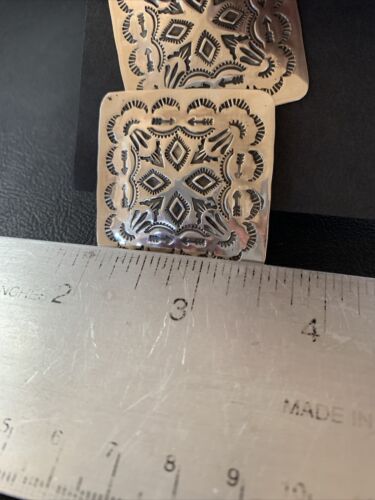Navajo Sterling Silver Stamped Earrings | Authentic Native American Handmade | 1670