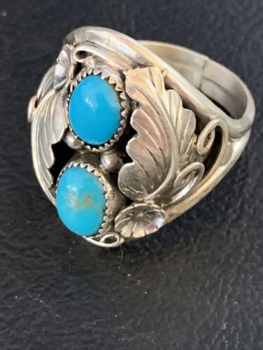 Navajo Kingman Turquoise Multi-Stone Ring | Authentic Native American Sterling Silver | Sz 10.5 | 14172