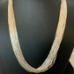 Navajo Liquid Silver Heishi Necklace | 40 Strands | Sterling Silver Tubes | 19" | 02214