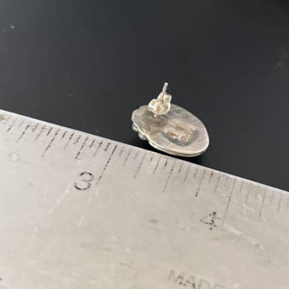 Navajo Sugilite Post Stud Earrings | Sterling Silver | Authentic Native American Handmade | 0.5" | 2068