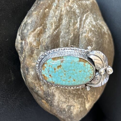Navajo Blue Turquoise #8 Rings | Sterling Silver | Sz 10 | Authentic Native American Handmade | 14292