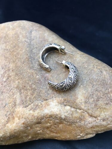 Native American Southwestern Sterling Silver Earrings | 1" | 8985