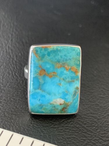 Navajo Blue Kingman Turquoise Ring | Sterling Silver | Sz 8 | Authentic Native American Handmade | 12789