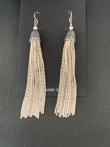Old Pawn Southwestern Chandelier Dangle Earrings | Sterling Silver | 1" | 12990