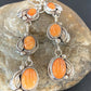 Stunning Handmade Navajo Orange Spiny Oyster Dangle Earrings | Sterling Silver | Authentic Native American | 1226