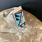 Native American Zuni Men's Spiny Blue Turquoise Ring | Sterling Silver Inlay | Sz 15 | 12425