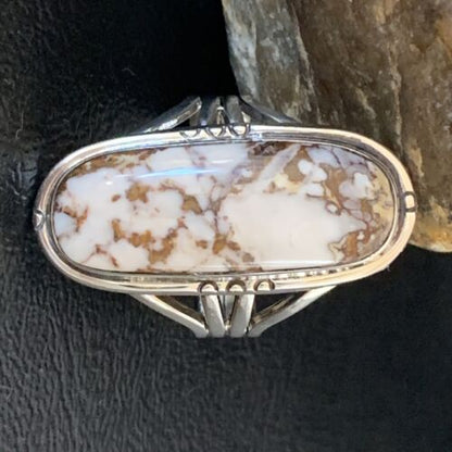 Southwestern Navajo Wild Horse Turquoise Ring | Sterling Silver | Sz 10 | 01874