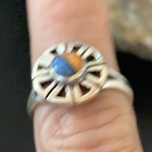 Native American Women's Navajo Blue Lapis Spiny Inlay Ring | Sz 6.5 | 11196