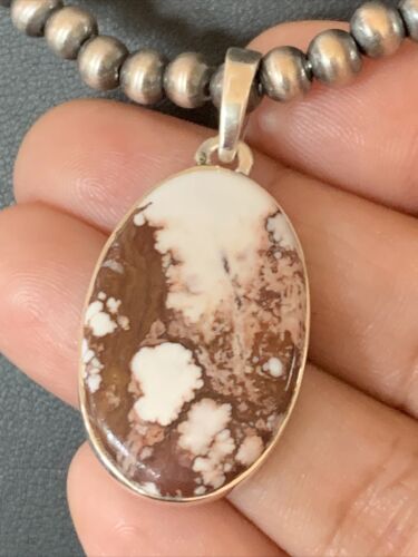 Men's Navajo Wild Horse Turquoise Pendant Necklace | Sterling Silver | Authentic Native American Handmade | 12818