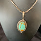 Men's Navajo Turquoise #8 Pendant Necklace | Sterling Silver | Native American Handmade | 13260