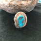 Native American Navajo Kingman Turquoise Ring | Sterling Silver | Sz 8
