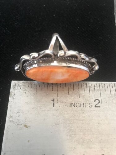 Men's Navajo Spiny Oyster Ring | Sterling Silver | Sz 8.5 | Authentic Native American Handmade | 8150