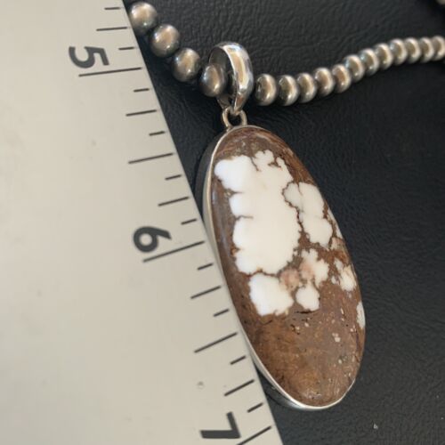 Navajo Wild Horse Turquoise Necklace Pendant | Sterling Silver | Authentic Native American Handmade | 12732