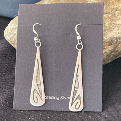 Native American Hopi Sterling Silver Dangle Earrings | Handmade | 01507