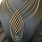 Gold-Filled Liquid Silver Heishi Necklace | 7-Strand Sterling Silver Tube | 18" | 12633