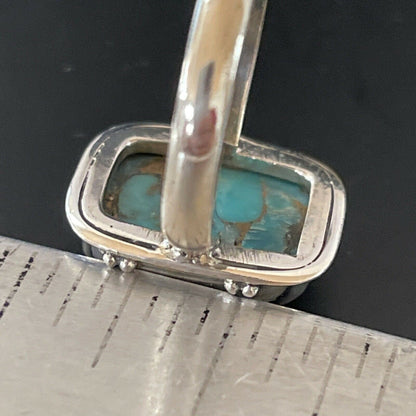 Navajo Blue Mojave Turquoise Ring | Sterling Silver | Sz 6.5 | Authentic Native American Handmade | 11449