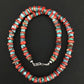 Navajo Sterling Silver Heishi Green Turquoise Coral Necklace | 20" | 1266