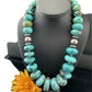 Navajo Pearls Sterling Silver & Blue Turquoise Graduated Necklace | Authentic Native American | 24" | 01745